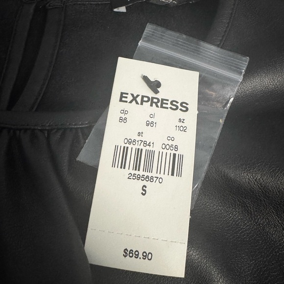 Express Faux Leather Black Blouse – Size S – Brand New with Tags - Picture 4 of 4